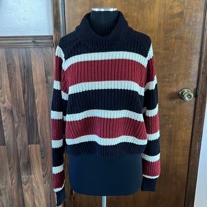 Cropped stripped sweater